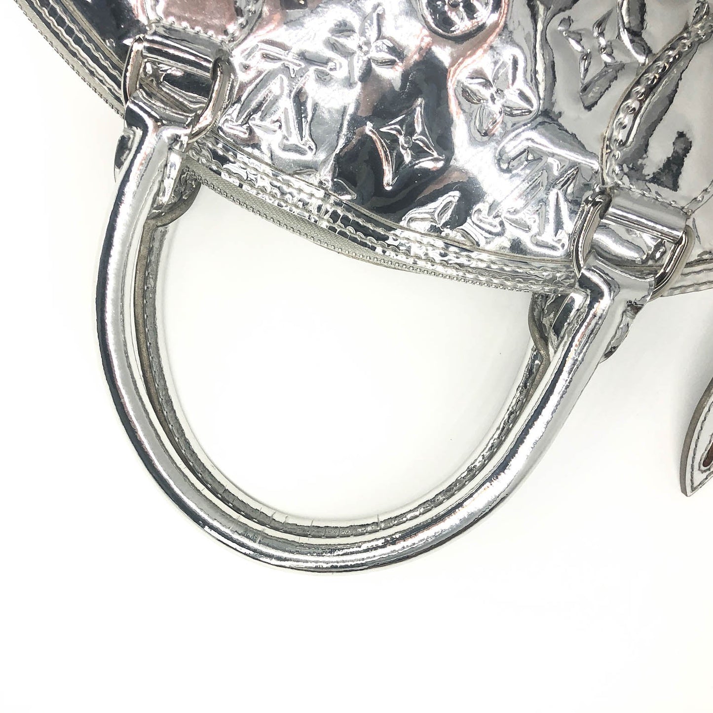 Louis-Vuitton Silver Monogram Miroir Lockit Handbag