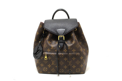 Louis Vuitton Classic Monogram with Black Leather Montsouris PM Backpack
