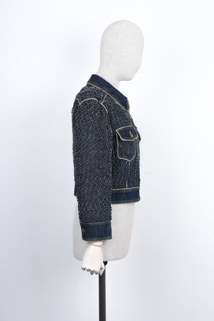 CHANEL 2014 Paris-Dallas Fish Scale Denim Jacket
