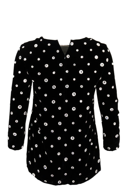 CÉLINE Crystal Velvet Top Black