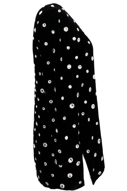 CÉLINE Crystal Velvet Top Black