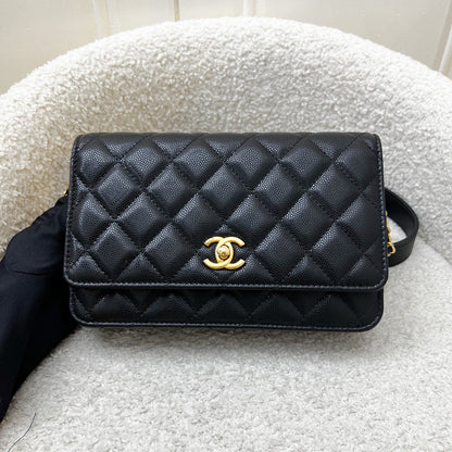 Chanel Twist Your Buttons Wallet on Chain WOC in Black Caviar and AGHW (Model: AP2840)