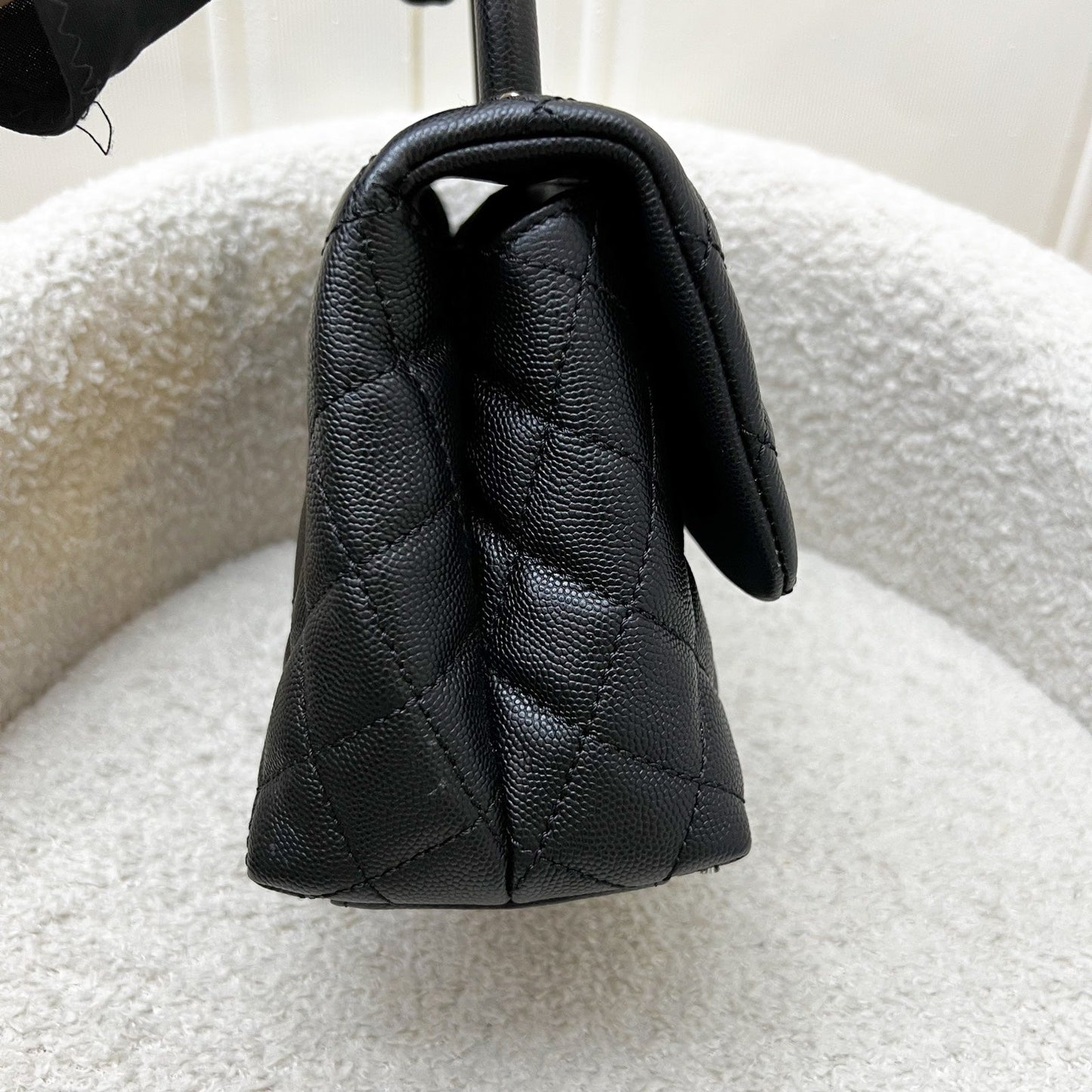 Chanel Small 24cm Coco Handle Flap in Black Caviar and AGHW (Model: A92990)