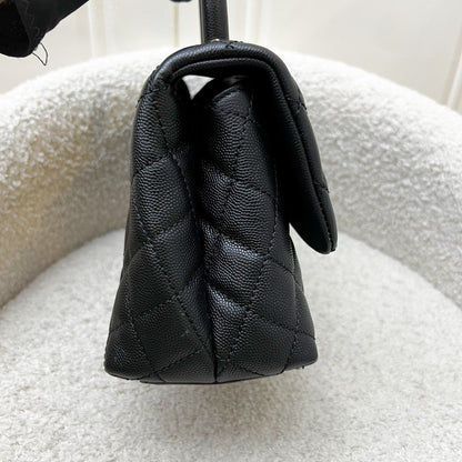Chanel Small 24cm Coco Handle Flap in Black Caviar and AGHW (Model: A92990)