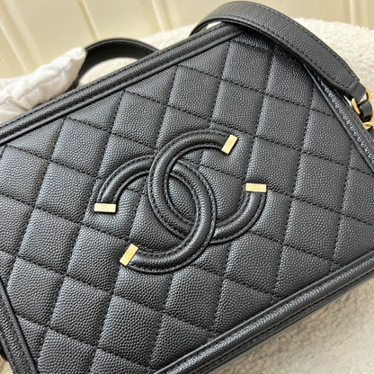 Chanel Medium Filigree Vanity Bag in Black Caviar, Black Trim and AGHW (Model: A93343)