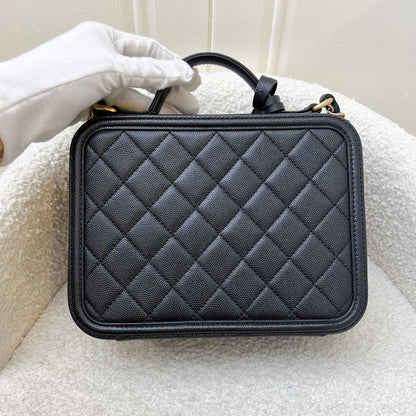 Chanel Medium Filigree Vanity Bag in Black Caviar, Black Trim and AGHW (Model: A93343)