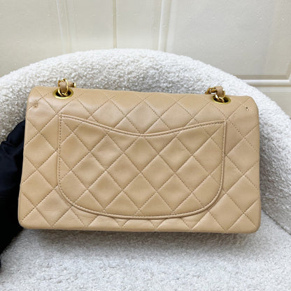 Chanel Vintage Small Classic Flap CF in Milk Tea Beige Lambskin and 24K Gold Plated HW