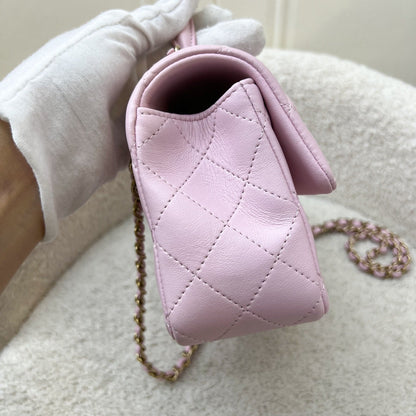 [Brand New] Chanel Top Handle Mini Rectangle Flap in 25S Light Pink Lambskin AGHW (Model: AS2431)