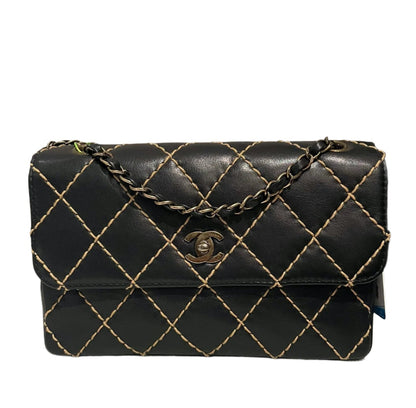 Chanel Wild Stitch Flap Black Leather with Stitching Detail 2000-2002