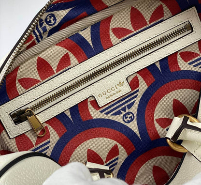 Gucci x adidas mini duffle bag white