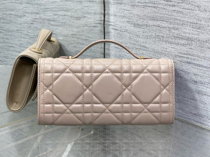 DR527 Miss Caro Top Handle Pouch / 9.5x4.5x2inches / HIGHEST QUALITY VERSION