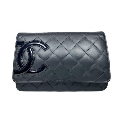 Chanel Black Quilted Cambon Lambskin Wallet on Chain