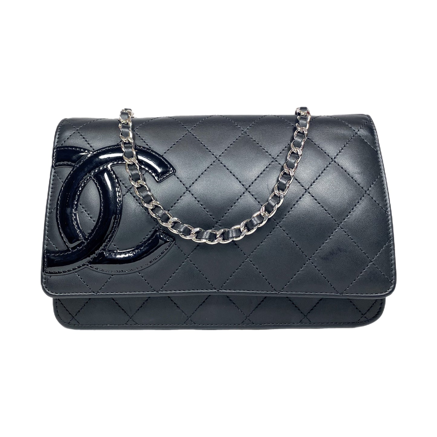 Chanel Black Quilted Cambon Lambskin Wallet on Chain