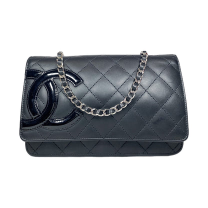 Chanel Black Quilted Cambon Lambskin Wallet on Chain