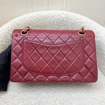 Chanel Vintage Small Classic Flap CF in Red Lambskin and 24K Gold Plated HW