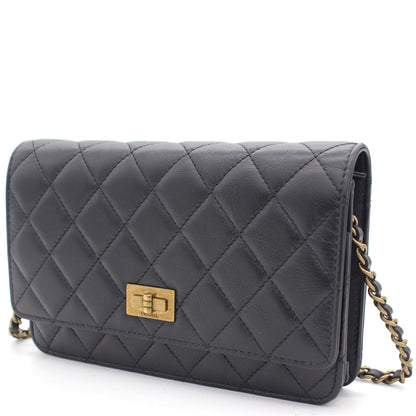 Aged Calfskin Reissue Wallet On Chain WOC Black