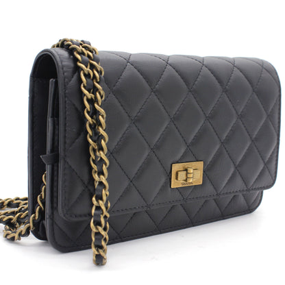 Aged Calfskin Reissue Wallet On Chain WOC Black