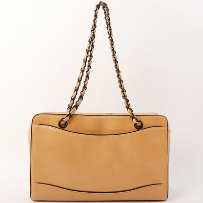 Chanel Around 2000 Made Cc Mark Plate Chain Shoulder Bag With Pouch Beige