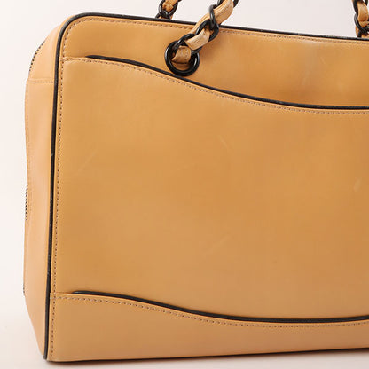 Chanel Around 2000 Made Cc Mark Plate Chain Shoulder Bag With Pouch Beige