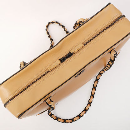 Chanel Around 2000 Made Cc Mark Plate Chain Shoulder Bag With Pouch Beige