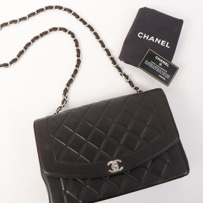 Chanel Around 1997 Made Diana Flap Chain Bag Black