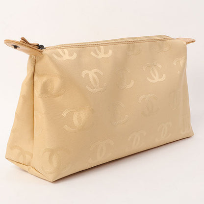 Chanel Around 2000 Made Cc Mark Plate Chain Shoulder Bag With Pouch Beige