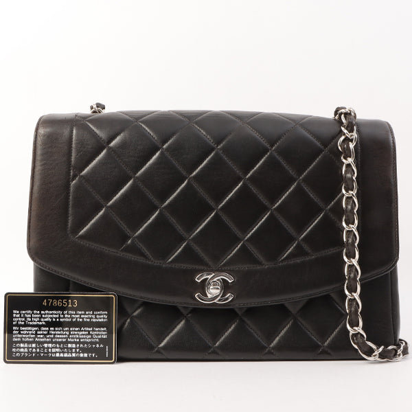 Chanel Around 1997 Made Diana Flap Chain Bag Black