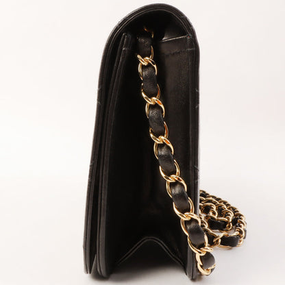 Chanel Around 2001 Made Full Flap Turn-Lock Chain Bag Black