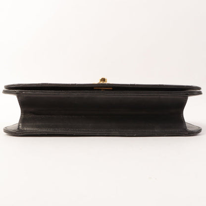 Chanel Around 2001 Made Full Flap Turn-Lock Chain Bag Black