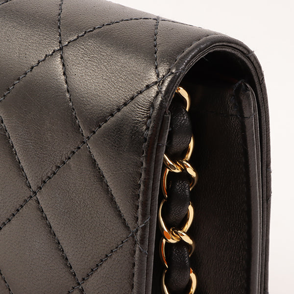 Chanel Around 2001 Made Full Flap Turn-Lock Chain Bag Black