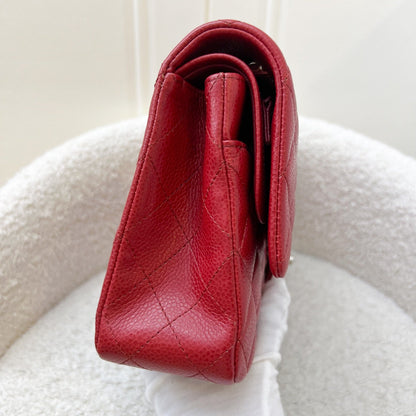 Chanel Medium Classic Flap CF in Red Caviar and SHW