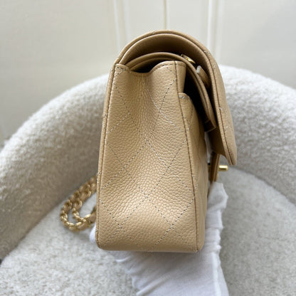Chanel Small Classic Flap CF in Beige Caviar and GHW