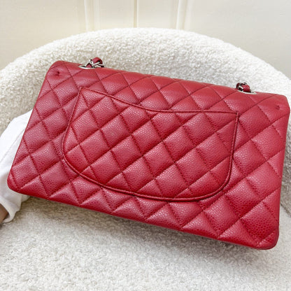 Chanel Medium Classic Flap CF in Red Caviar and SHW
