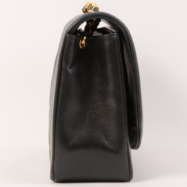 CHANEL Around 1992 Made Diana Flap Chain Bag 25Cm Black