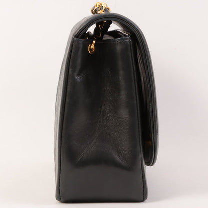 CHANEL Around 1992 Made Diana Flap Chain Bag 25Cm Black