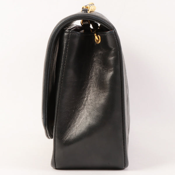 CHANEL Around 1992 Made Diana Flap Chain Bag 25Cm Black