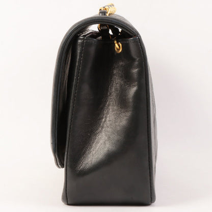 CHANEL Around 1992 Made Diana Flap Chain Bag 25Cm Black