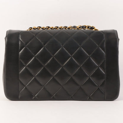 CHANEL Around 1992 Made Diana Flap Chain Bag 25Cm Black