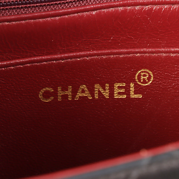 CHANEL Around 1992 Made Diana Flap Chain Bag 25Cm Black