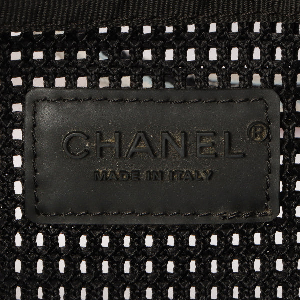 Chanel Around 2007 Made Sport Line Mesh Cc Mark Boston Bag Black