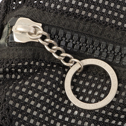 Chanel Around 2007 Made Sport Line Mesh Cc Mark Boston Bag Black