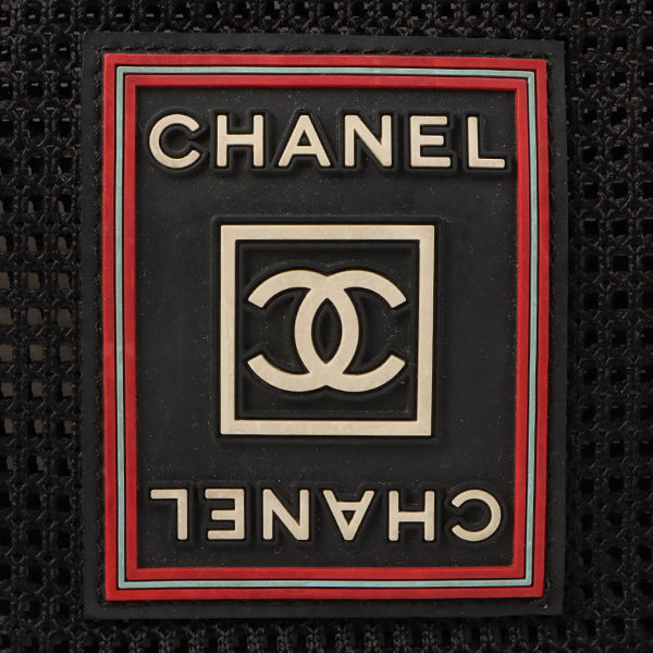Chanel Around 2007 Made Sport Line Mesh Cc Mark Boston Bag Black
