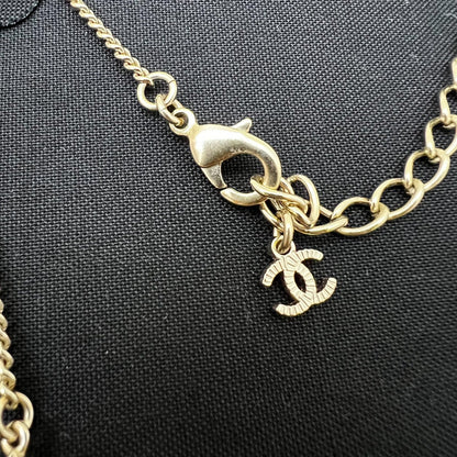 Chanel 25B Shooting Stars Necklace with Diamantés in Light Gold HW (Model: ABG338)