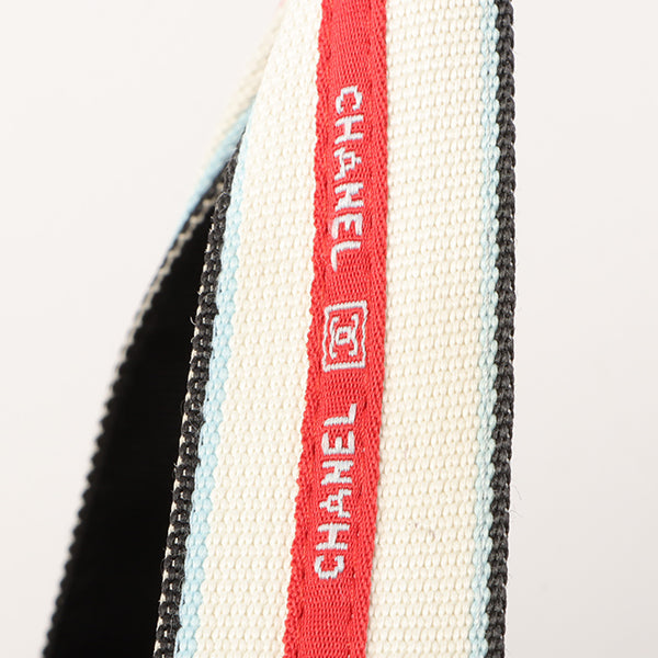 Chanel Around 2007 Made Sport Line Mesh Cc Mark Boston Bag Black