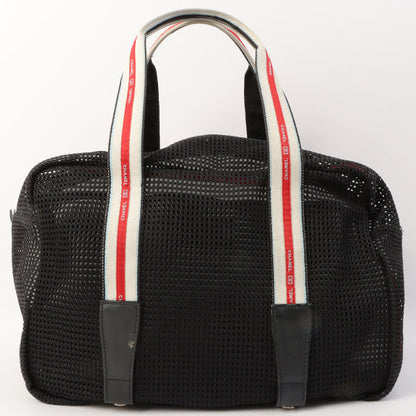 Chanel Around 2007 Made Sport Line Mesh Cc Mark Boston Bag Black