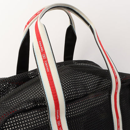 Chanel Around 2007 Made Sport Line Mesh Cc Mark Boston Bag Black