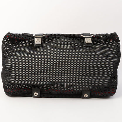 Chanel Around 2007 Made Sport Line Mesh Cc Mark Boston Bag Black
