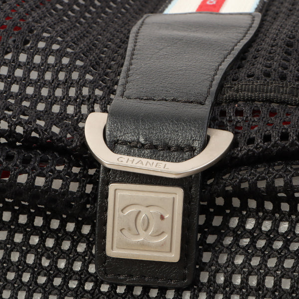 Chanel Around 2007 Made Sport Line Mesh Cc Mark Boston Bag Black