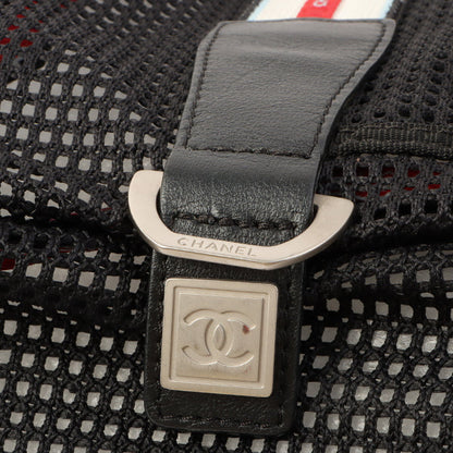 Chanel Around 2007 Made Sport Line Mesh Cc Mark Boston Bag Black