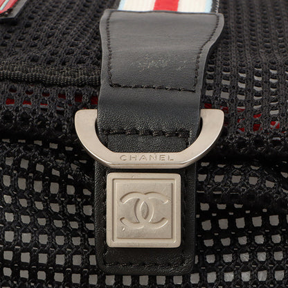 Chanel Around 2007 Made Sport Line Mesh Cc Mark Boston Bag Black
